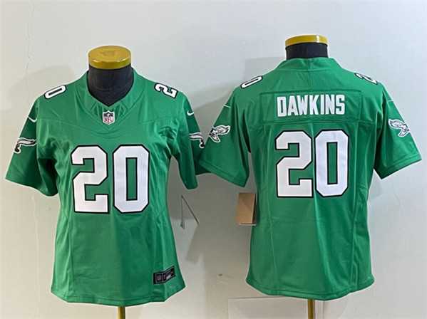 Womens Philadelphia Eagles #20 Brian Dawkins Green 2023 F.U.S.E. Football Stitched Jersey(Run Small)